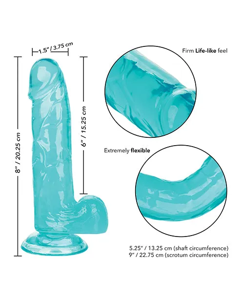California Exotic Novelties Dildos Size Queen 6 Dildo Blue