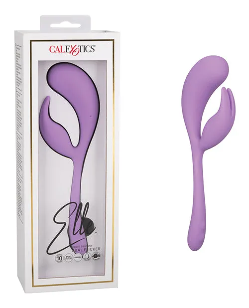 California Exotic Novelties Vibrators Elle Liquid Silicone Dual Flicker Purple