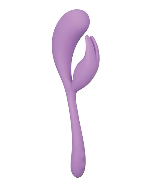 California Exotic Novelties Vibrators Elle Liquid Silicone Dual Flicker Purple