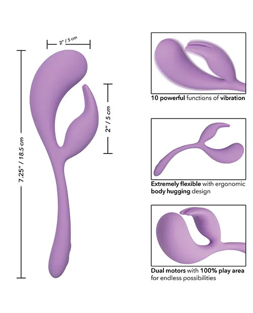 California Exotic Novelties Vibrators Elle Liquid Silicone Dual Flicker Purple