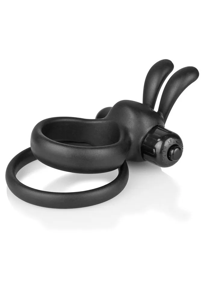 Charged Couples Charged Ohare XL Silicone USB Rechargeable Wearable Rabbit Vibrating Cock Ring Black Individual