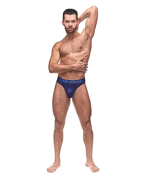 Comme Ci Comme Ca Vibrators Diamond Mesh Bong Thong Blue LXL