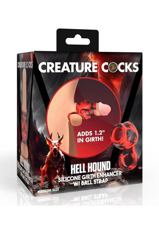 Creature Cocks Hell Hound Silicone Penis Sleeve and Ball Stretcher Creature Cocks Male Sex Toys