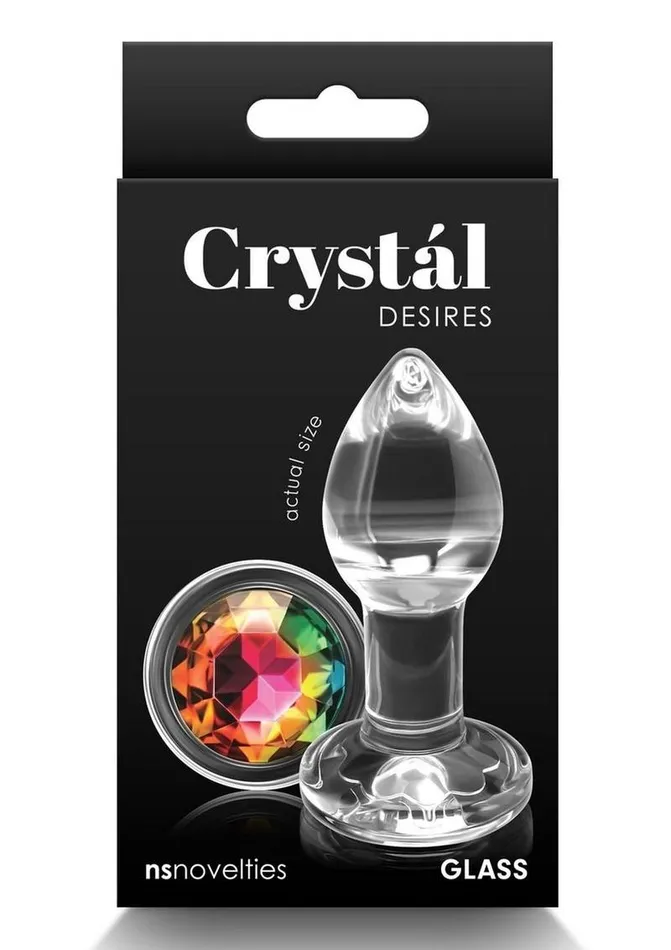 Crystal Desires Rainbow Gem Glass Anal Plugs Crystal Anal