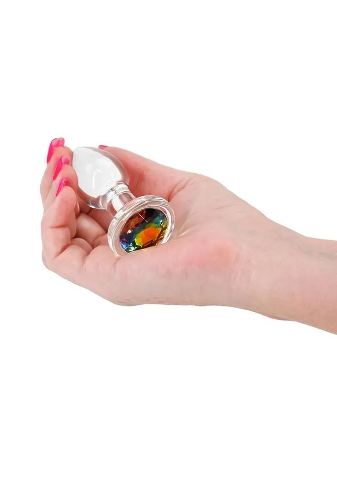 Crystal Desires Rainbow Gem Glass Anal Plugs Crystal Anal