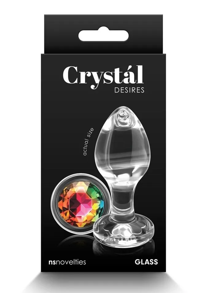 Crystal Desires Rainbow Gem Glass Anal Plugs Crystal Anal