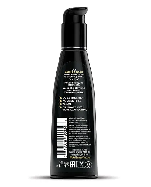 Dildos Wicked Sensual Care Wicked Sensual Care Aqua Water Based Lubricant 4 oz Vanilla Bean