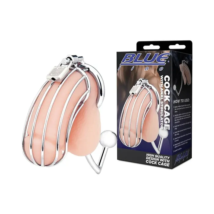Electric Eel INC Male Sex Toys Blue Line Cock Cage Anal Stimulator
