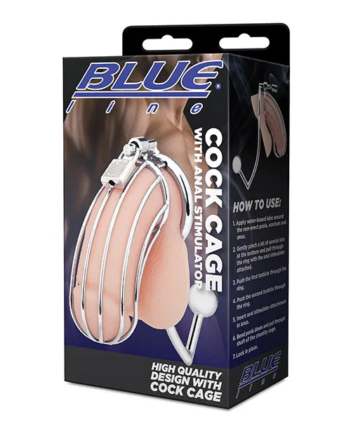 Electric Eel INC Male Sex Toys Blue Line Cock Cage Anal Stimulator