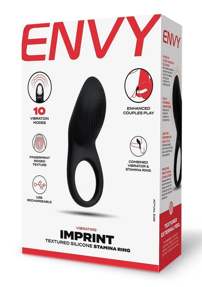 Envy Toys Male Sex Toys Envy Toys Imprint Textured Rechargeable Silicone Stamina Ring
