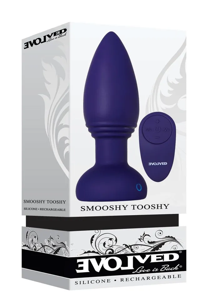 Evolved Male Sex Toys Smooshy Tooshy Rechargeable Silicone Anal Plug with Remote Control