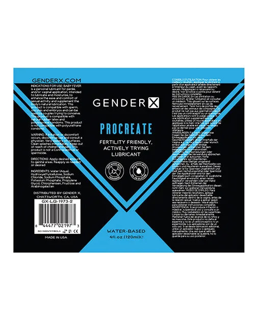 Evolved Novelties INC Gender X Procreate Lubricant 4 oz Anal