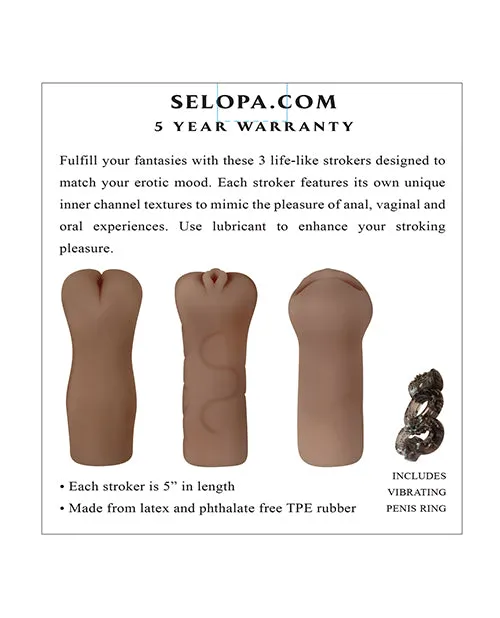 Evolved Novelties INC Selopa Party Pack Strokers Dark Anal