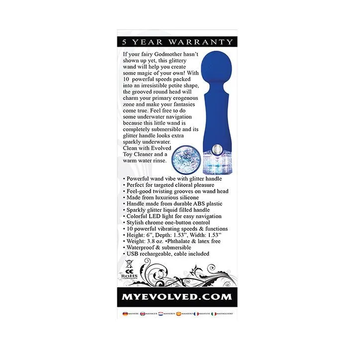Evolved Novelties INC Vibrators Dazzle Rechargeable Wand Vibrator Blue