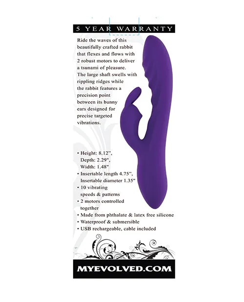 Evolved Novelties INC Vibrators Evolved Wavy Rabbit Vibrator Purple