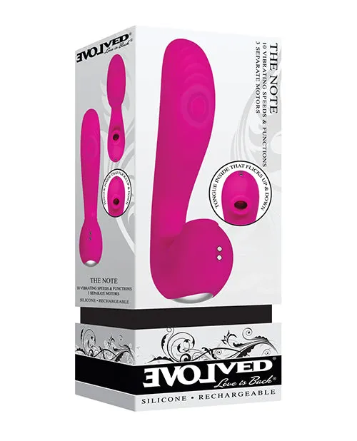 Evolved The Note Thumping Licking Vibe Pink Evolved Novelties INC Vibrators Evolved The Note Thumping Licking Vibe Pink Evolved Novelties INC Vibrators