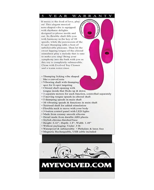 Evolved The Note Thumping Licking Vibe Pink Evolved Novelties INC Vibrators
