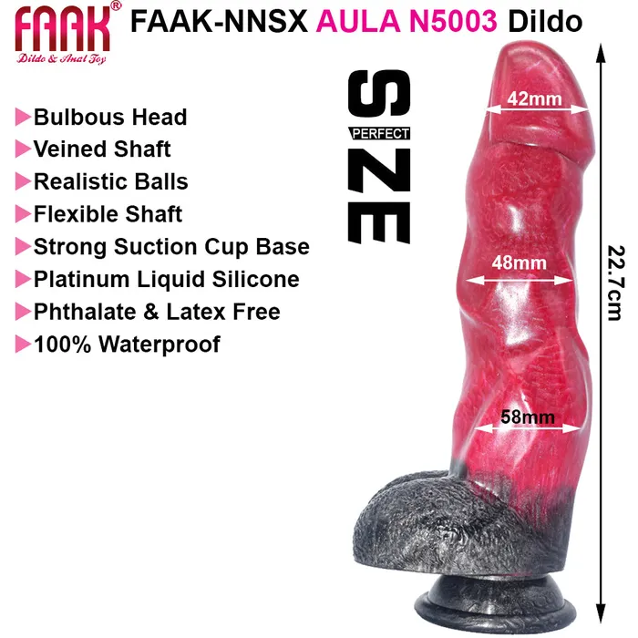 FAAK N5003 Aula 85 Platinum Liquid Silicone Anal Plug Dildo FAAK Male Sex Toys