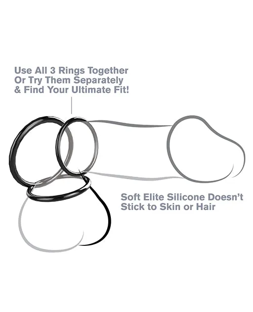 Fantasy CRingz Silicone 3Ring Stamina Set Pipedream Products Male Sex Toys
