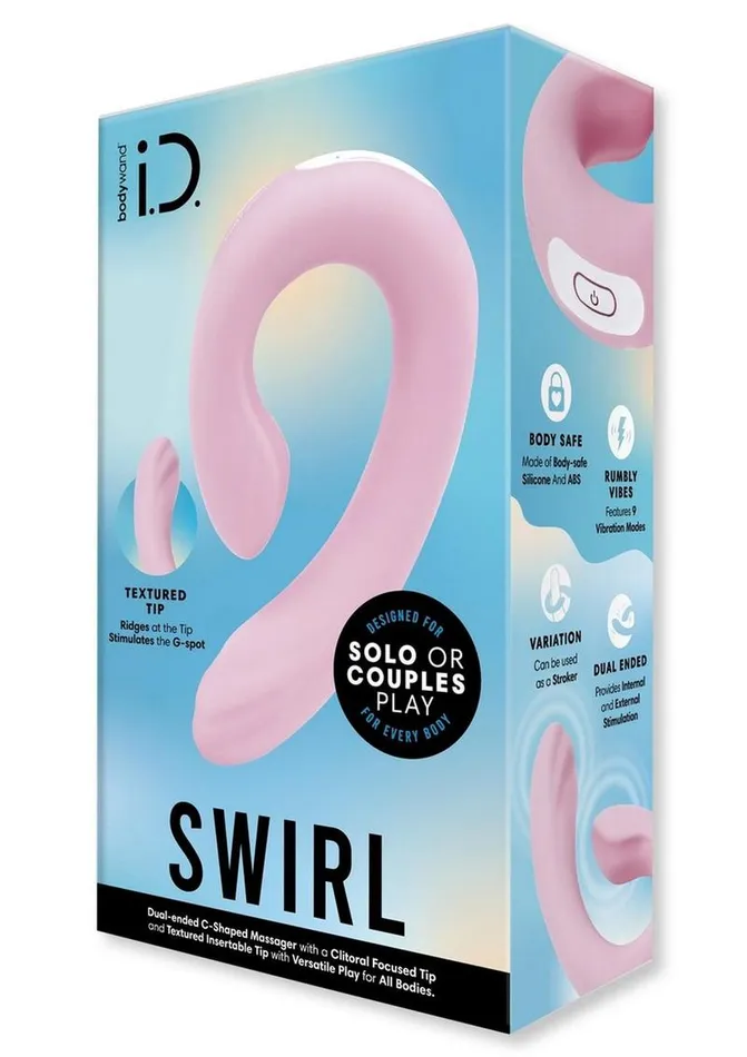Female Sex Toys Bodywand Bodywand Id Swirl Rechargeable Silicone Vibrator with Clitoral Stimulator Female Sex Toys Bodywand Bodywand Id Swirl Rechargeable Silicone Vibrator with Clitoral Stimulator