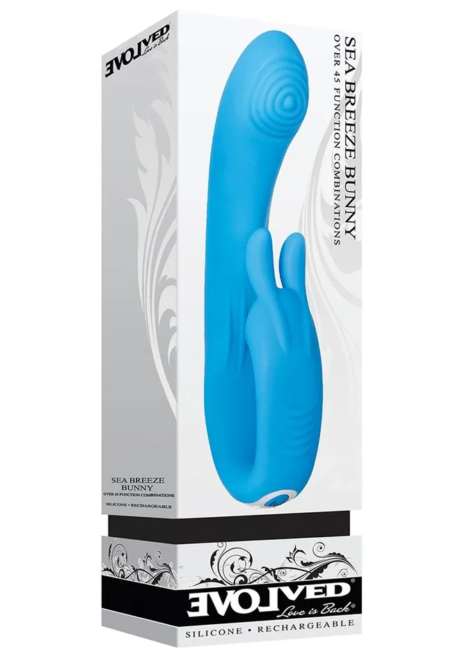Female Sex Toys Evolved Sea Breeze Bunny Rechargeable Silicone GSpot Rabbit Vibrator Female Sex Toys Evolved Sea Breeze Bunny Rechargeable Silicone GSpot Rabbit Vibrator