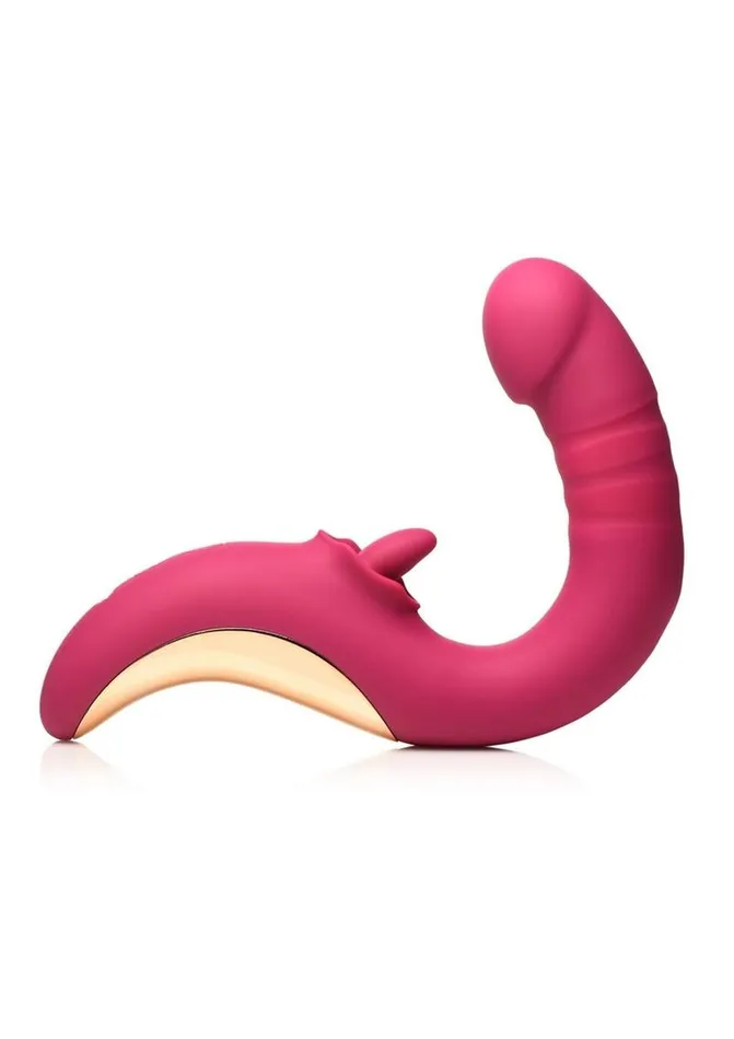 Female Sex Toys Lickgasm Lickgasm Tease and Please Rechargeable Silicone Thrusting Andamp Licking Vibrator