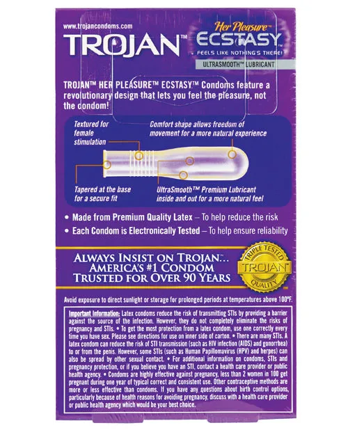 Female Sex Toys Paradise Marketing Trojan Her Pleasure Ecstasy Condoms 10 pack