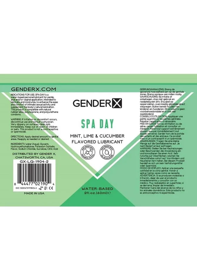 Gender X Anal Gender X Spa Day Water Based Flavored Lubricant 2oz Mint