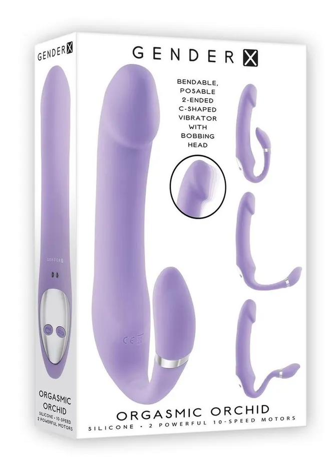 Gender X Orgasmic Orchid Rechargeable Silicone Vibrator with Clitoral Stimulator Gender X Female Sex Toys Gender X Orgasmic Orchid Rechargeable Silicone Vibrator with Clitoral Stimulator Gender X Female Sex Toys