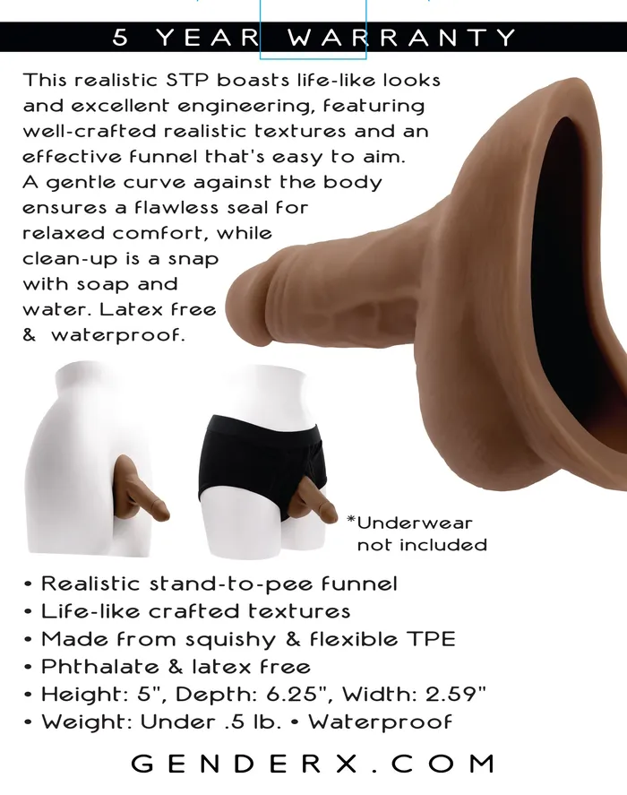 Gender X Stand to Pee TPE Dark Realistic Stand To Pee Funnel Anal