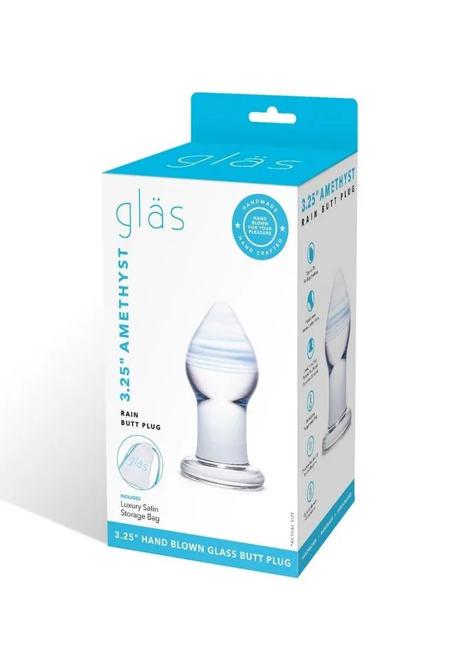 Glas Amethyst Rain Butt Plug Glas Anal