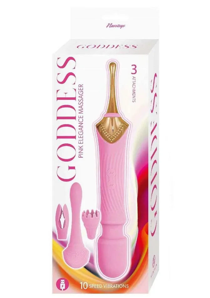 Goddess Pink Elegance Rechargeable Silicone Duel End Massager Goddess Vibrators