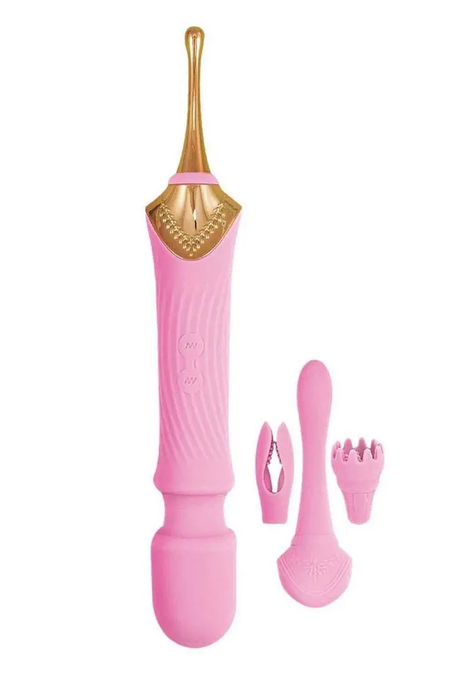 Goddess Pink Elegance Rechargeable Silicone Duel End Massager Goddess Vibrators