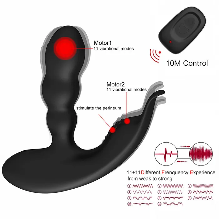 Heating Vibrating Prostate Massager Bendable Shaft Perineum Stimulator Sorlove Male Sex Toys