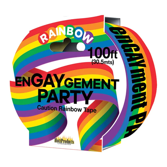 Hott Products Anal Engaygement Rainbow Style Caution Tape
