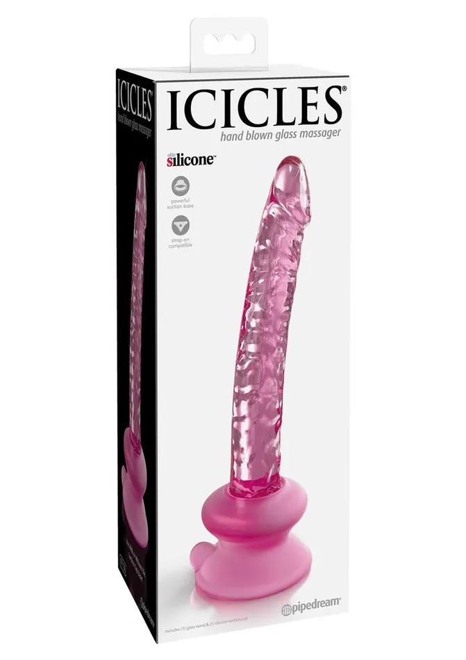 Icicles Icicles No 86 Glass Wand with Bendable Silicone Suction Cup Dildos