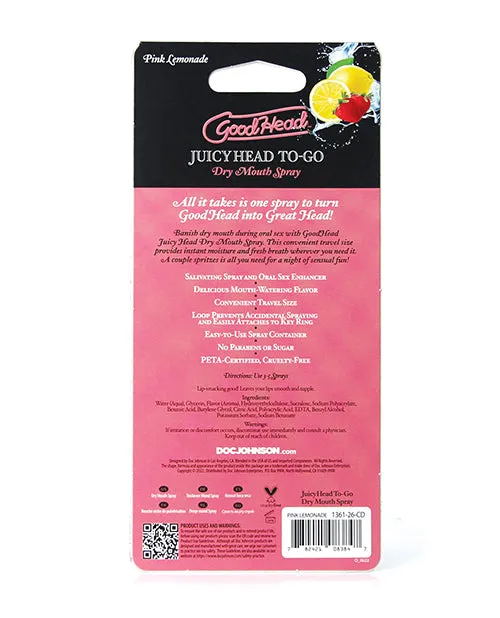 Juicy Head Dry Mouth Spray To Go 30 oz Pink Lemonade Doc Johnson Vibrators