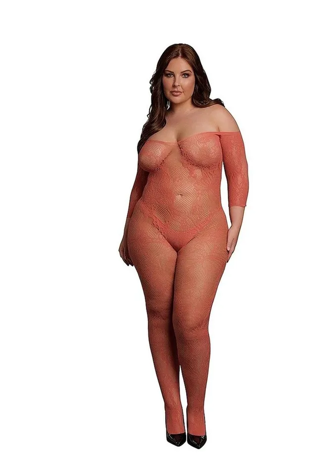 Le Desir Le Desir Lace Long Sleeved Bodystocking Queen Sunset Glow Vibrators Le Desir Le Desir Lace Long Sleeved Bodystocking Queen Sunset Glow Vibrators