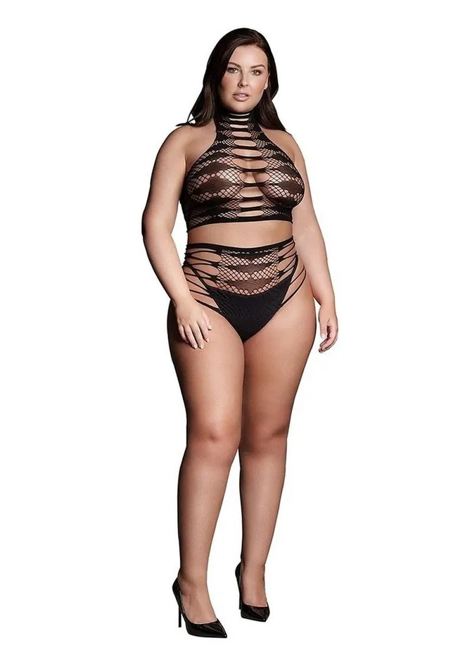 Le Desir Le Desir Shade Carpo Xlvi Two Piece with Turtleneck Crop Top and Pantie Male Sex Toys