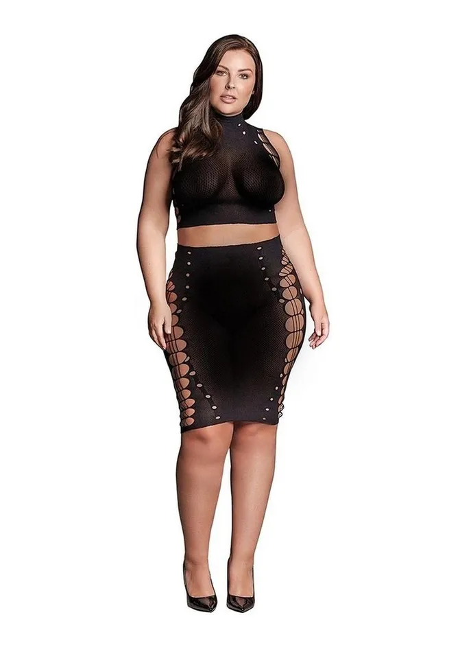 Le Desir Shade Kala Xxxvii Two Piece with Turtleneck Crop Top and Skirt Le Desir Male Sex Toys