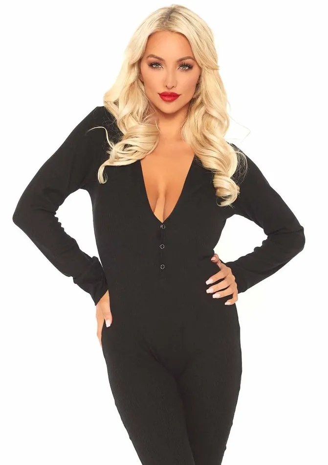 Leg Avenue Female Sex Toys Leg Avenue Cozy Brushed Rib Long Johns with Cheeky Snap Closure Back Flap Leg Avenue Female Sex Toys Leg Avenue Cozy Brushed Rib Long Johns with Cheeky Snap Closure Back Flap