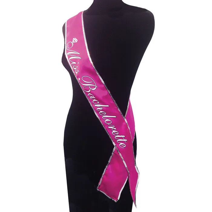 Little Genie Vibrators Miss Bachelorette Sash Hot Pink