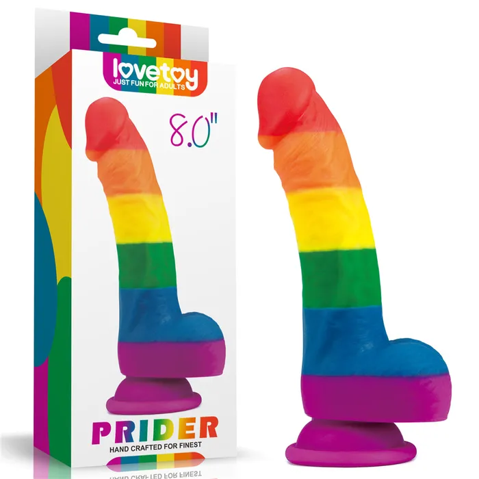 Lovetoy Female Sex Toys Lovetoy Prider 8 Platinum Cured Silicone Dildo With Balls Lovetoy Female Sex Toys Lovetoy Prider 8 Platinum Cured Silicone Dildo With Balls