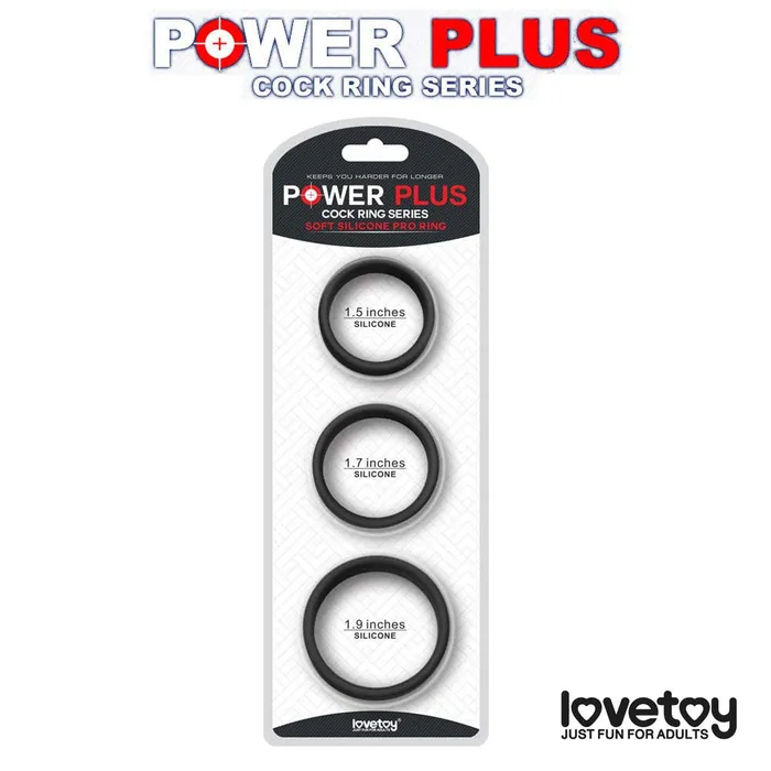 Lovetoy Lovetoy Power Plus Soft Silicone Pro Cock Ring Black Male Sex Toys