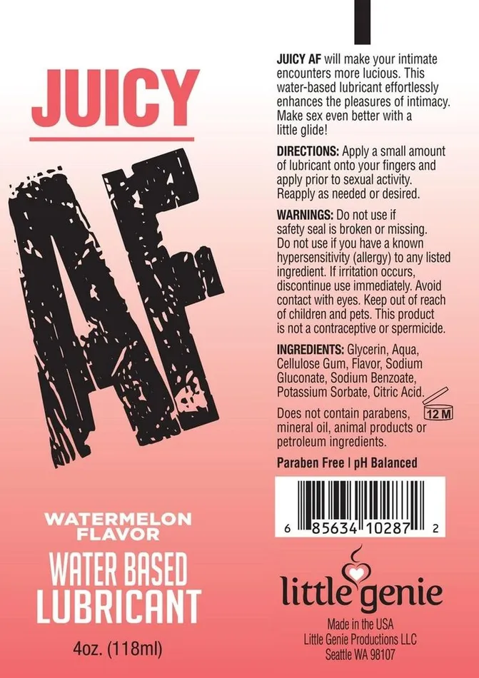 Lubricants AF Juicy AF Water Based Flavored Lubricant Watermelon