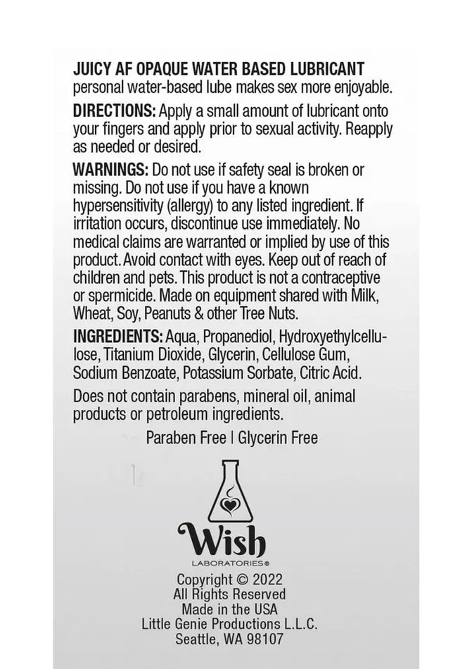 Lubricants AF Juicy AF Water Based Opaque Lubricant