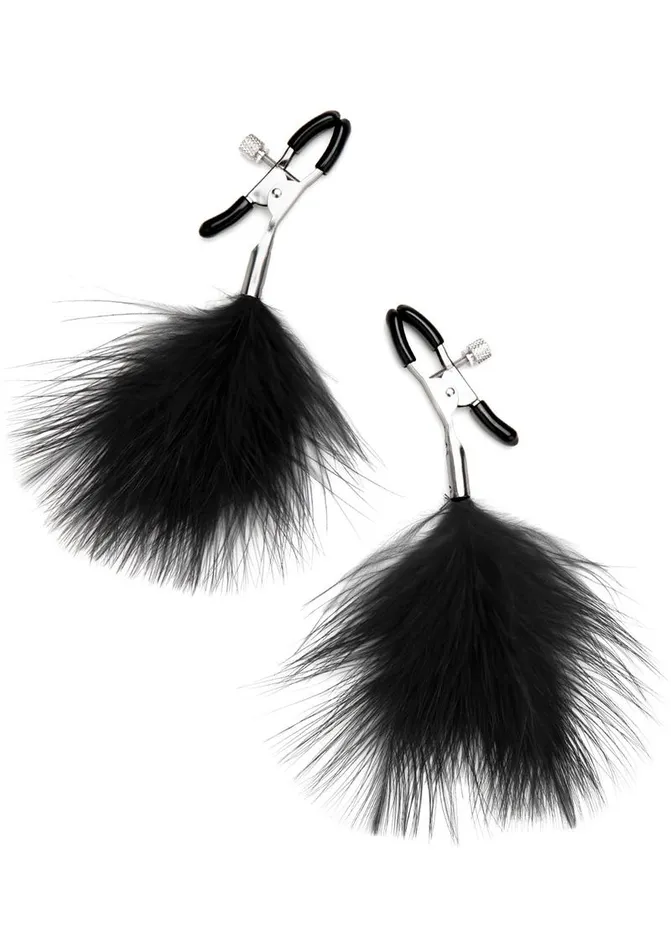 Lux Fetish Feather Nipple Clamps Lux Fetish Female Sex Toys