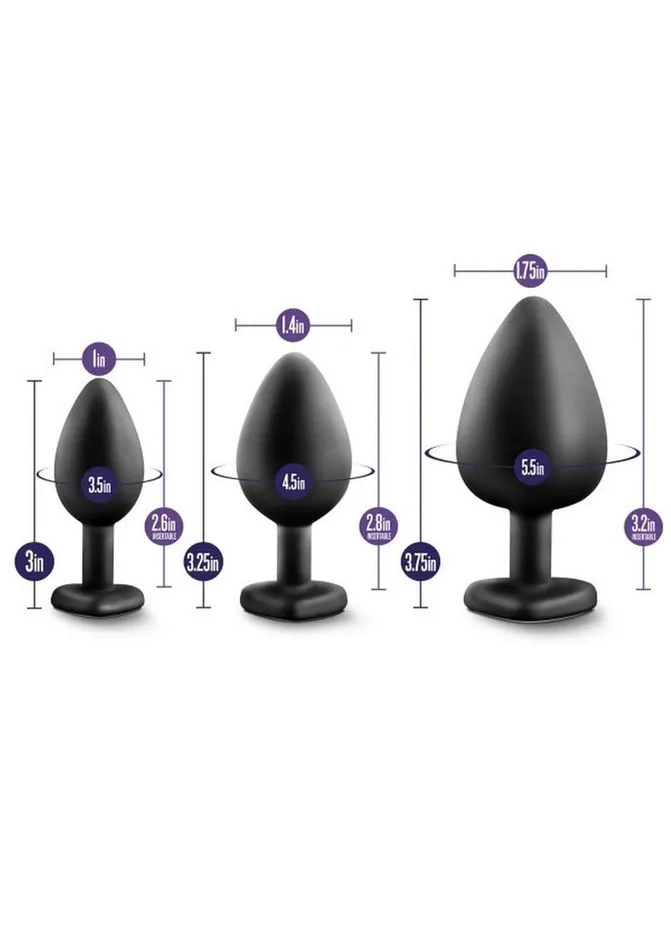 Luxe Bling Butt Plugs Silicone Training Kit with Rainbow Gems 3 Size Kit Luxe Anal Luxe Bling Butt Plugs Silicone Training Kit with Rainbow Gems 3 Size Kit Luxe Anal