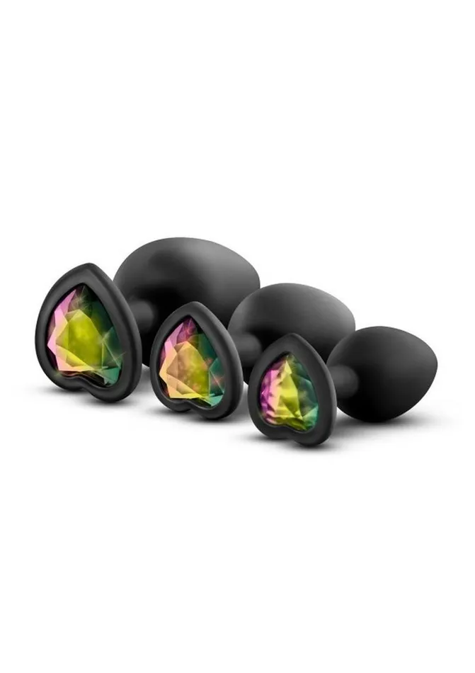 Luxe Bling Butt Plugs Silicone Training Kit with Rainbow Gems 3 Size Kit Luxe Anal Luxe Bling Butt Plugs Silicone Training Kit with Rainbow Gems 3 Size Kit Luxe Anal