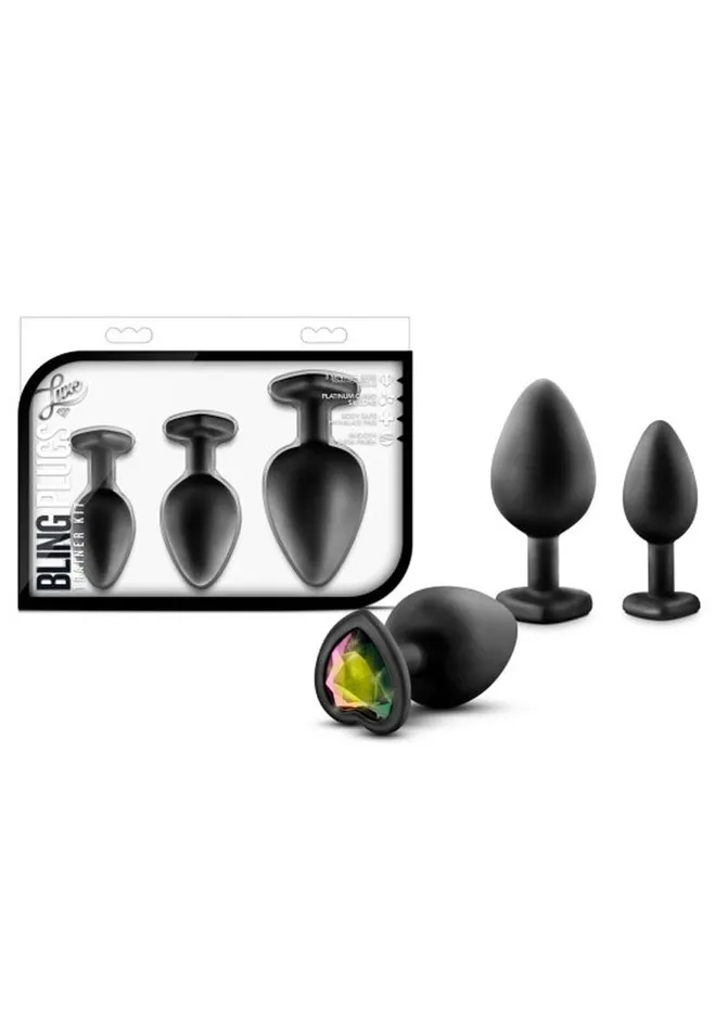 Luxe Bling Butt Plugs Silicone Training Kit with Rainbow Gems 3 Size Kit Luxe Anal Luxe Bling Butt Plugs Silicone Training Kit with Rainbow Gems 3 Size Kit Luxe Anal